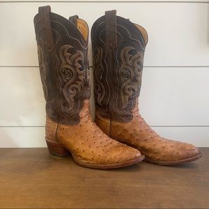 Tony lama ostrich skin cowboy boots. Size 9.5d